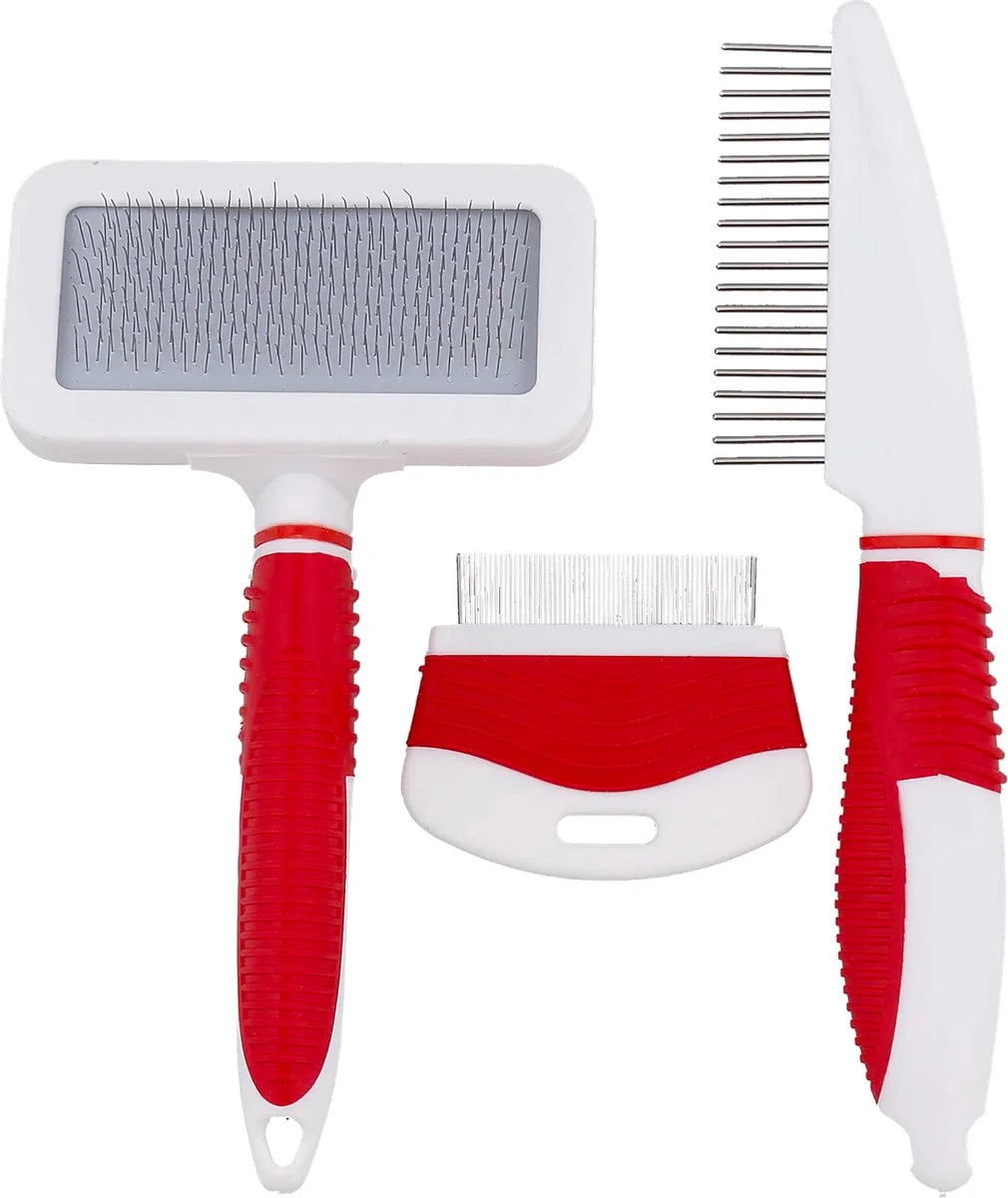 YUNICS® Hondenborstel Set - Hondenkam - Klittenkam – Slicker - Borstelset – Hondenhaar - Haarverzorging - Dierenverzorging - 3 Delig 1 YUNICS® Hondenborstel Set - Hondenkam - Klittenkam – Slicker - Borstelset – Hondenhaar - Haarverzorging - Dierenverzorging - 3 Delig