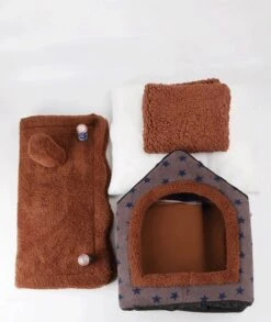 Château Animaux® Hondenhuis - Kattenhuis - 50 X 40x 46 Cm - Dierenhuis - Kattenhok - Hondentent - Hondenhuisjes Voor Binnen - Bruin -Honden Huis Winkel 1013x1200 2