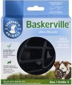 Company Of Animals Baskerville Ultra Muzzle - Muilkorf - Maat 3 (M) - Zwart -Honden Huis Winkel 1015x1200