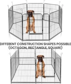 MaxxPet Puppyren - Hondenbench - Hondenren- Puppyren Met 8 Kennelpanelen - Staal -80 X 80 Cm Ø 210 Cm -Honden Huis Winkel 1023x1200 3