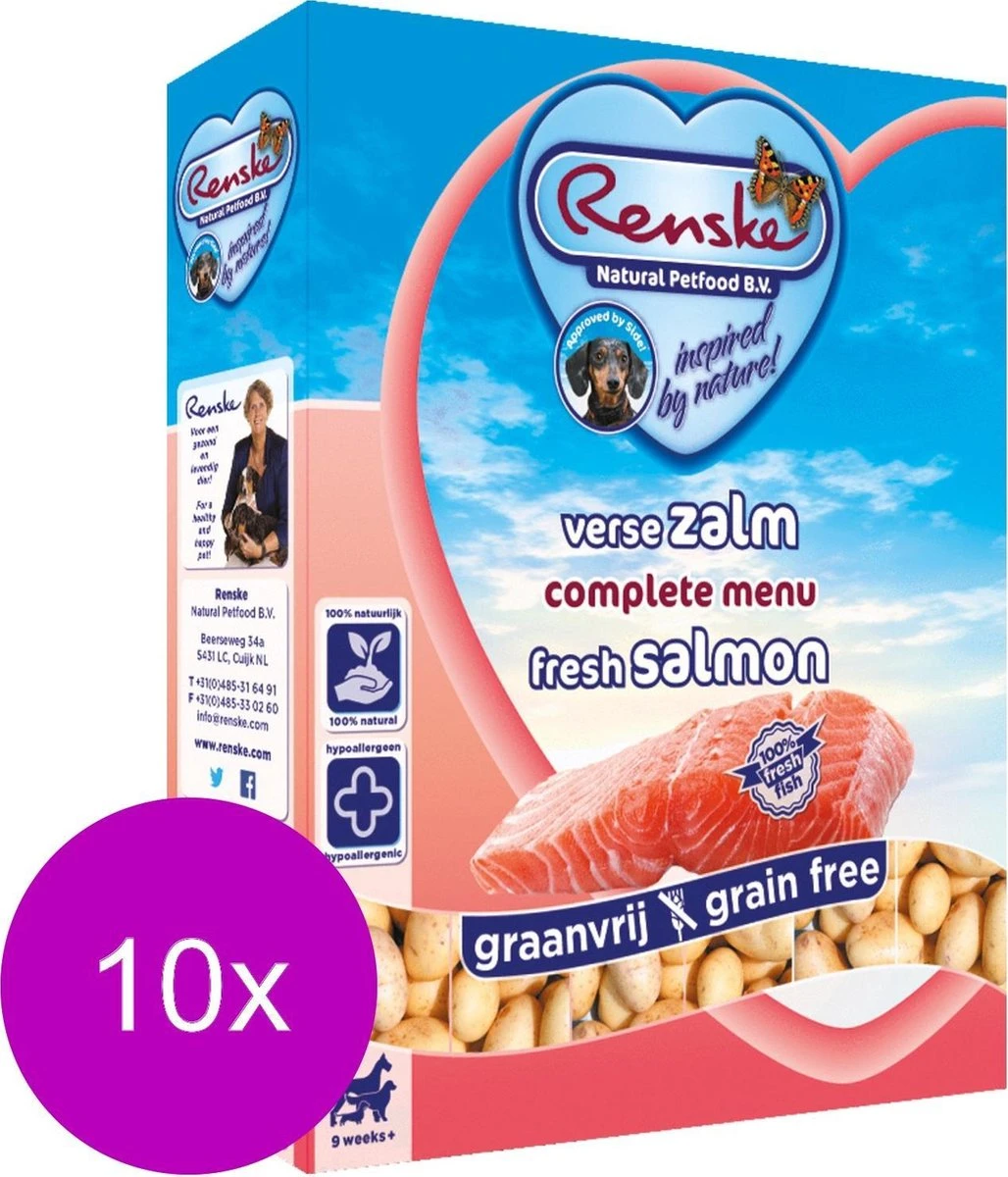 Renske Vers Vlees Zalm Graanvrij - Hondenvoer - 10 X 395 Gr 5 Renske Vers Vlees Zalm Graanvrij - Hondenvoer - 10 X 395 Gr - Afbeelding 5