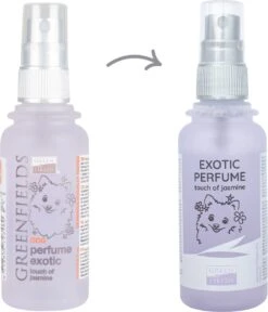 Hondenparfum Spray In 4 Geuren - Greenfields - Alchoholvrije En PH Neutrale Formule Tegen Onaangename Geurtjes - 50ml - Exotic -Honden Huis Winkel 1030x1200