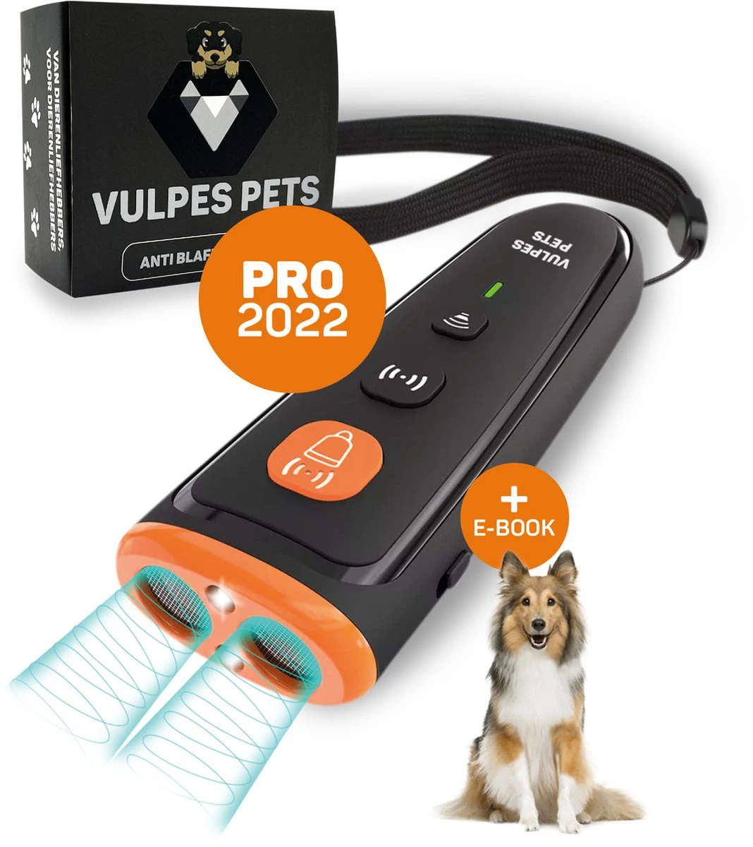 Vulpes Pets® Ultrasone Anti Blaf Apparaat – 3-in-1 Anti Blaf Apparaat Pro - Diervriendelijk & Zonder Schok - Alternatief Anti Blafband - Voor Kleine & Grote Honden - Audio - Flashlight - USB-Oplaadbaar 1 Vulpes Pets® Ultrasone Anti Blaf Apparaat – 3-in-1 Anti Blaf Apparaat Pro - Diervriendelijk & Zonder Schok - Alternatief Anti Blafband - Voor Kleine & Grote Honden - Audio - Flashlight - USB-Oplaadbaar