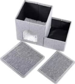 2-in-1 Hondenhuis & Hondentrap - Voor Binnen - Huisdieren Huisje - Hondenmand - Kattenmand - 67.5x40x37.5 Cm - Grijs 8 2-in-1 Hondenhuis & Hondentrap - Voor Binnen - Huisdieren Huisje - Hondenmand - Kattenmand - 67.5x40x37.5 Cm - Grijs -Honden Huis Winkel 1077x1200