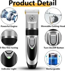 Merkloos Hondentondeuse, Hundeschermaschine / Dog Clippers - Dierenhaartrimmer, Hondentondeuse Kit Hond Verzorging -Honden Huis Winkel 1098x1200 2