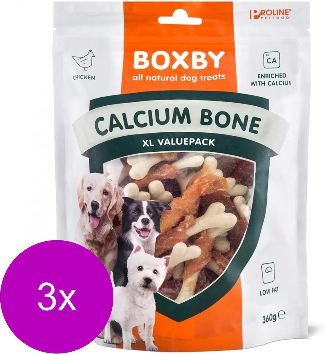 Proline Boxby Calcium Bone - Hondensnacks - 3 X 360 G Valuepack 1 Proline Boxby Calcium Bone - Hondensnacks - 3 X 360 G Valuepack