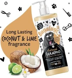 Bugalugs - Hondenshampoo Oatmeal - Met Kokos En Limoen Geur - Alle Vachttypes - Fles Met Pompje - Vegan - 500 Ml -Honden Huis Winkel 1109x1200 1