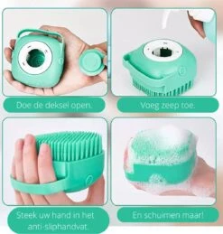 Merkloos Dierenborstel - Douche - Bad - Hond - Kat - Vachtverzorging - Scrubber - Borstel -Honden Huis Winkel 1146x1200
