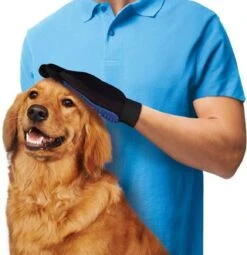 Vacht Verzorgingsborstel Voor Huisdieren - Blauw - LimitedDeals - Voor Honden Katten Konijnen Paarden - Tevens Massage Handschoen Voor Dieren! - Goed Voor De Verzorging Van De Vacht -Honden Huis Winkel 1162x1200