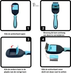 Petsify - Dierenborstel - Professionele 5 In 1 Hondenborstel - Voor Hond En Kat - Tweezijdig - Hondenkam - Kattenborstel - Kattenkam -Honden Huis Winkel 1170x1200