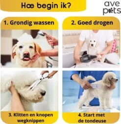 AVE Pets® Volledige Hondentondeuse Set Met Display - Draadloos Tondeuse - Scheerapparaat Voor Je Hond Of Kat - Huisdier Trimmer - Dierentondeuse - Dieren Verzorging -Honden Huis Winkel 1171x1200