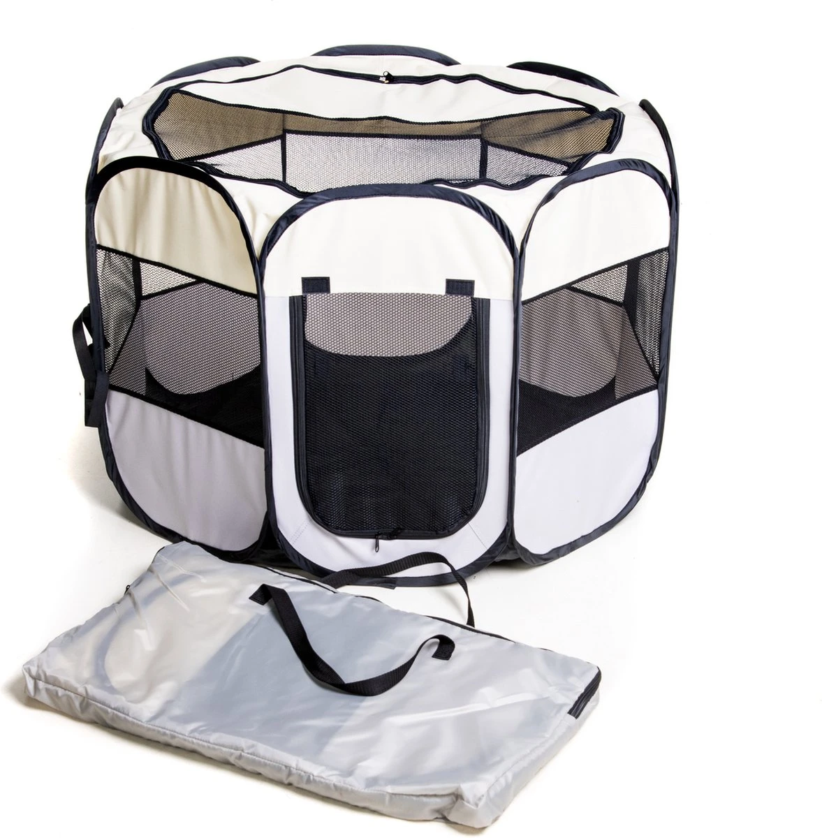 Dogs&Co Puppyren Opvouwbaar Grijs 90x90x60cm In Handige Draagtas 1 Dogs&Co Puppyren Opvouwbaar Grijs 90x90x60cm In Handige Draagtas