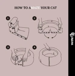 District 70 MAZE 3-in-1 Opvouwbare Kartonnen Kattenmand - Inclusief Catnip Balletje - Voor Slapen, Spelen En Krabben! -Honden Huis Winkel 1184x1200 7