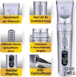 AVE Pets® Volledige Hondentondeuse Set Met Display - Draadloos Tondeuse - Scheerapparaat Voor Je Hond Of Kat - Huisdier Trimmer - Dierentondeuse - Dieren Verzorging -Honden Huis Winkel 1189x1200 2