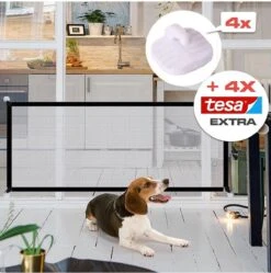 Merkloos ACE Pets – Oprolbaar Hondenrek Voor Binnen - Traphekje Hond Zonder Boren - Veiligheidshek Deurhekje - 180 X 72 Cm - Zwart -Honden Huis Winkel 1190x1200 3