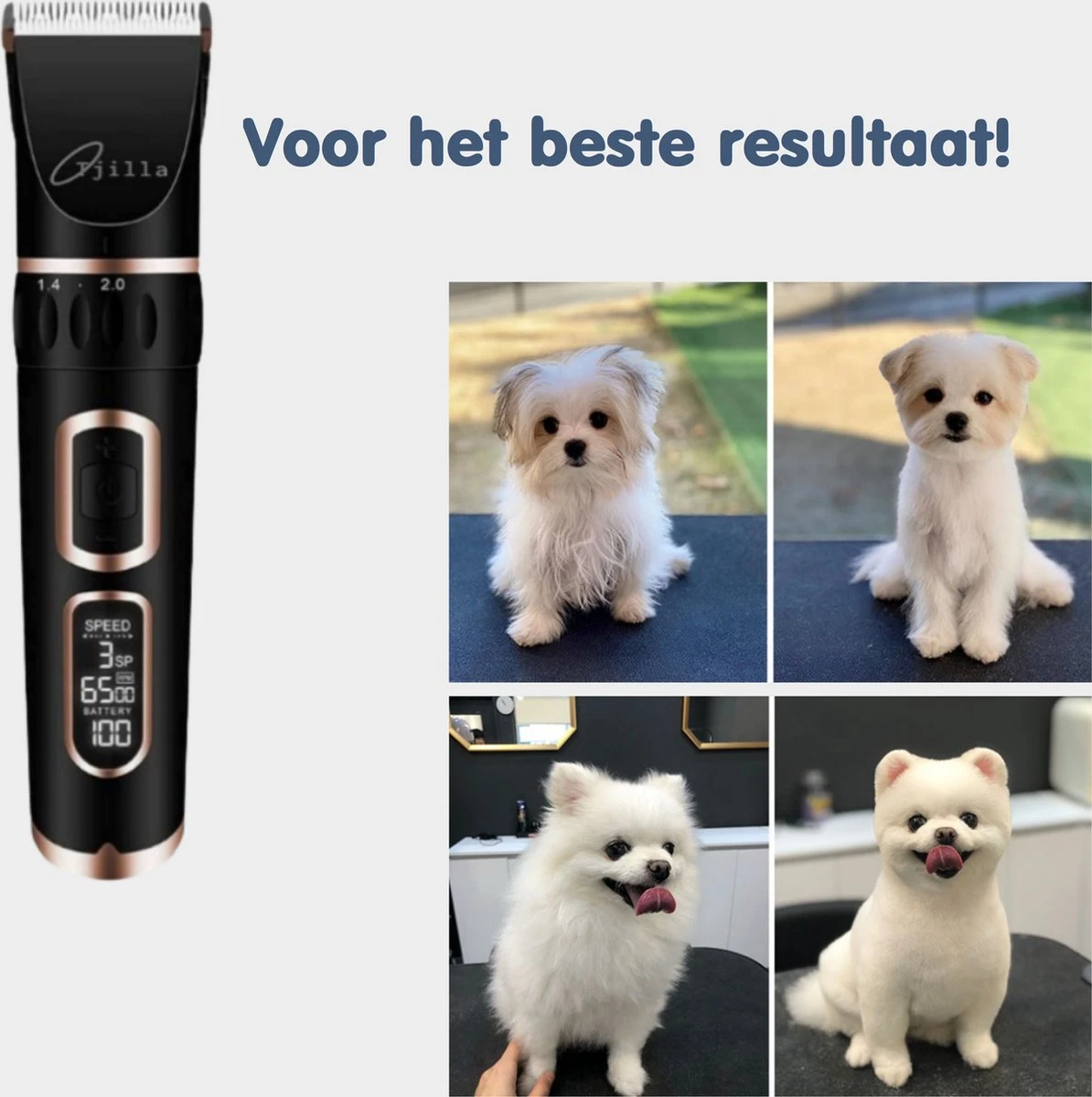 Tjilla Professionele Dieren/honden Tondeuse Set Extra Krachtig - Honden Trimmer - Lang Of Kortharige Huisdieren Katten & Honden - Draadloos - Weinig Geluid 4 Tjilla Professionele Dieren/honden Tondeuse Set Extra Krachtig - Honden Trimmer - Lang Of Kortharige Huisdieren Katten & Honden - Draadloos - Weinig Geluid - Afbeelding 4