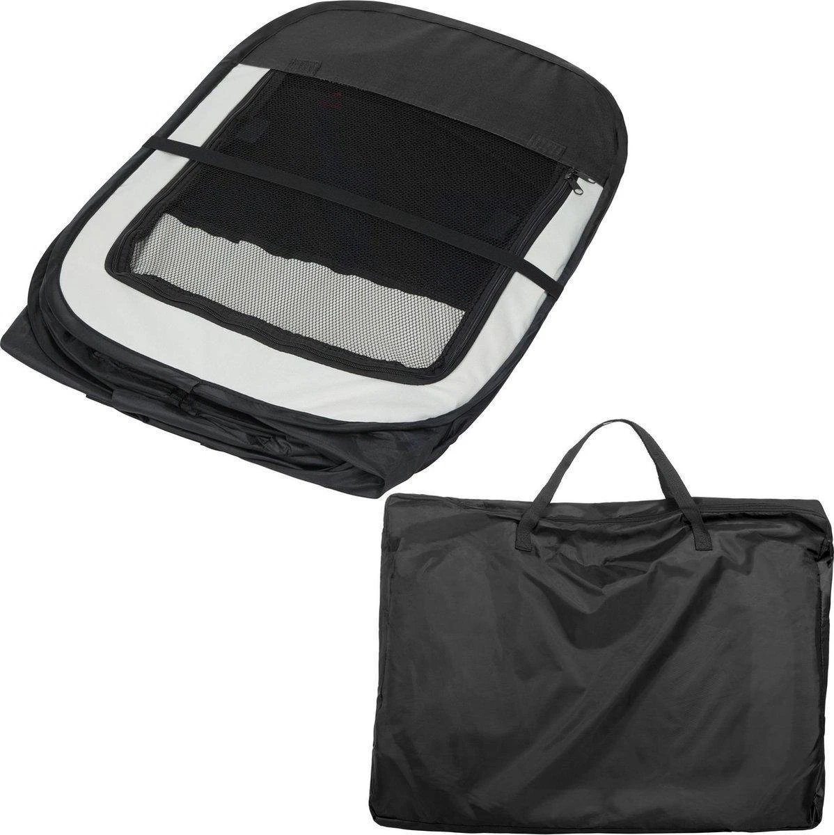 Dailyibed Opvouwbare Puppyren - Zwart - 115x115x58 Cm - Incl. Draagtas - Incl. Voederbak 10 Dailyibed Opvouwbare Puppyren - Zwart - 115x115x58 Cm - Incl. Draagtas - Incl. Voederbak - Afbeelding 10