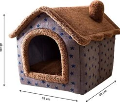 Château Animaux® Hondenhuis - Kattenhuis - 50 X 40x 46 Cm - Dierenhuis - Kattenhok - Hondentent - Hondenhuisjes Voor Binnen - Bruin -Honden Huis Winkel 1200x1022