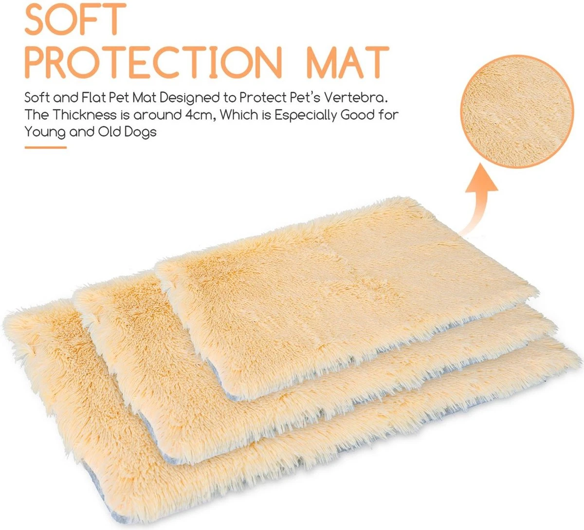 Nobleza Fluffy Benchkussen - Dierenkussen - Hondenkussen - Kattenkussen - Benchmat - Dierenmat - Hondenmat - Kattenmat - Crème - Maat L 2 Nobleza Fluffy Benchkussen - Dierenkussen - Hondenkussen - Kattenkussen - Benchmat - Dierenmat - Hondenmat - Kattenmat - Crème - Maat L - Afbeelding 2