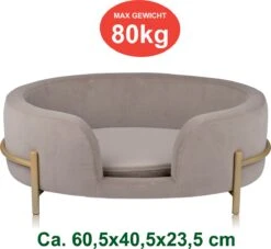 Maxxpro Pet Bed - Huisdieren Tot 80KG - Zacht Fluwelen Kussen - Verhoogd Katten- En Hondenbed - Grijs - 60,5 X 40,5 X 23,5 Cm -Honden Huis Winkel 1200x1103 3