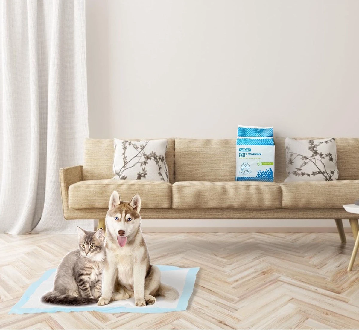 Nobleza 48DHD - Puppy Training Pads - 60 X 40 Cm - Zindelijkheidstraining - 50 Stuks 4 Nobleza 48DHD - Puppy Training Pads - 60 X 40 Cm - Zindelijkheidstraining - 50 Stuks - Afbeelding 4