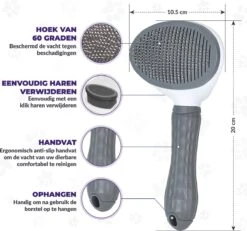 Kattenborstel - Hondenborstel - Pluizenverwijderaar - Haarverwijderaar Voor Huisdieren - Hondenkam - Kattenkam - Huisdierhaar Verwijderaar - Ontpluizer - Kattenhaar & Hondenhaar Verwijderaar - Voor Langharig & Kortharig - Grijs -Honden Huis Winkel 1200x1123 2