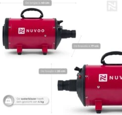 Nuvoo Professionele Hondenföhn / Waterblazer / Hondenborstel Met 3 Opzetstukken - Verstelbare Vermogen Tot 2200W - Warme / Koude Stand - Rood 11 Nuvoo Professionele Hondenföhn / Waterblazer / Hondenborstel Met 3 Opzetstukken - Verstelbare Vermogen Tot 2200W - Warme / Koude Stand - Rood -Honden Huis Winkel 1200x1127 1