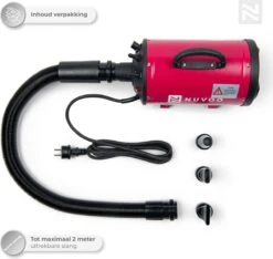 Nuvoo Professionele Hondenföhn / Waterblazer / Hondenborstel Met 3 Opzetstukken - Verstelbare Vermogen Tot 2200W - Warme / Koude Stand - Rood 15 Nuvoo Professionele Hondenföhn / Waterblazer / Hondenborstel Met 3 Opzetstukken - Verstelbare Vermogen Tot 2200W - Warme / Koude Stand - Rood -Honden Huis Winkel 1200x1136 3