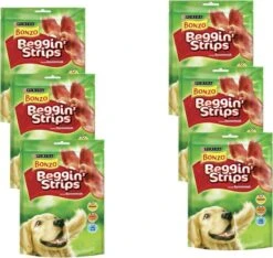 Bonzo Beggin' Strips - Hondensnacks Bacon - 6 X 120g -Honden Huis Winkel 1200x1139 2
