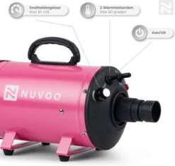 Nuvoo Professionele Hondenföhn / Waterblazer / Hondenborstel Met 3 Opzetstukken - Verstelbare Vermogen Tot 2200W - Warme / Koude Stand - Roze 11 Nuvoo Professionele Hondenföhn / Waterblazer / Hondenborstel Met 3 Opzetstukken - Verstelbare Vermogen Tot 2200W - Warme / Koude Stand - Roze -Honden Huis Winkel 1200x1140 4