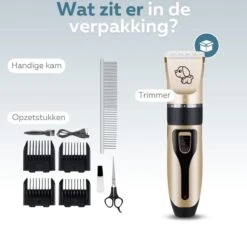 BYER Professionele Dieren Tondeuse Set - Voor Huisdieren Katten & Honden - Draadloos - Oplaadbare Pet Trimmer - Dog Tondeuze Clipper - 5 Standen & Vier Opzetkammen - Low Noise -Honden Huis Winkel 1200x1142 2