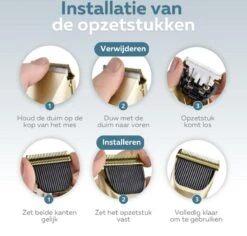 BYER Professionele Dieren Tondeuse Set - Voor Huisdieren Katten & Honden - Draadloos - Oplaadbare Pet Trimmer - Dog Tondeuze Clipper - 5 Standen & Vier Opzetkammen - Low Noise -Honden Huis Winkel 1200x1148 4