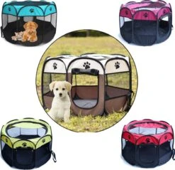 Opvouwbare Puppyren Bruin 90x90x60cm - Puppytent - Dogs&Co -Honden Huis Winkel 1200x1163 13