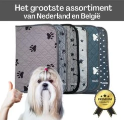 Sharon B - Puppy Training Pad - Plasmat - Beige Met Botjesprint - 80x90 Cm - Hondentoilet - Herbruikbaar - Wasbaar -Honden Huis Winkel 1200x1163 8