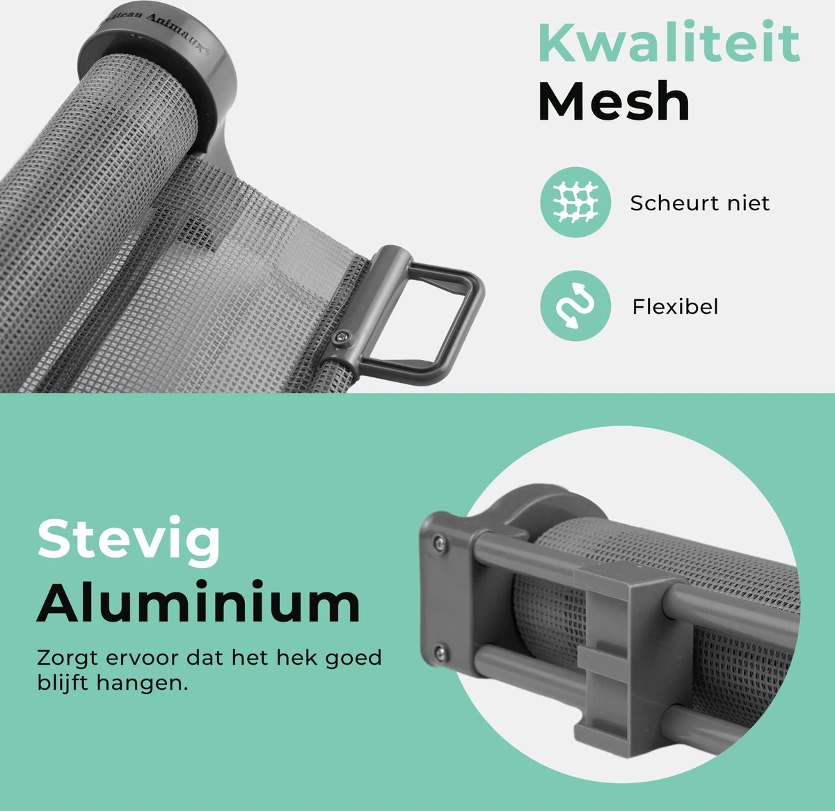 Château Animaux® - Tot 180cm Breed Traphekje Oprolbaar Hond - Stijlvolle Oplossing - Dieren Hek - Honden Hek 8 Château Animaux® - Tot 180cm Breed Traphekje Oprolbaar Hond - Stijlvolle Oplossing - Dieren Hek - Honden Hek - Afbeelding 8