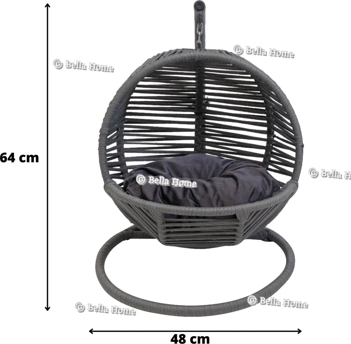 Merkloos Mini Hangstoel Swing Simba Kat / Hond Grijs 4 Merkloos Mini Hangstoel Swing Simba Kat / Hond Grijs - Afbeelding 4