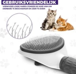Kattenborstel - Hondenborstel - Pluizenverwijderaar - Haarverwijderaar Voor Huisdieren - Hondenkam - Kattenkam - Huisdierhaar Verwijderaar - Ontpluizer - Kattenhaar & Hondenhaar Verwijderaar - Voor Langharig & Kortharig - Grijs -Honden Huis Winkel 1200x1175 1