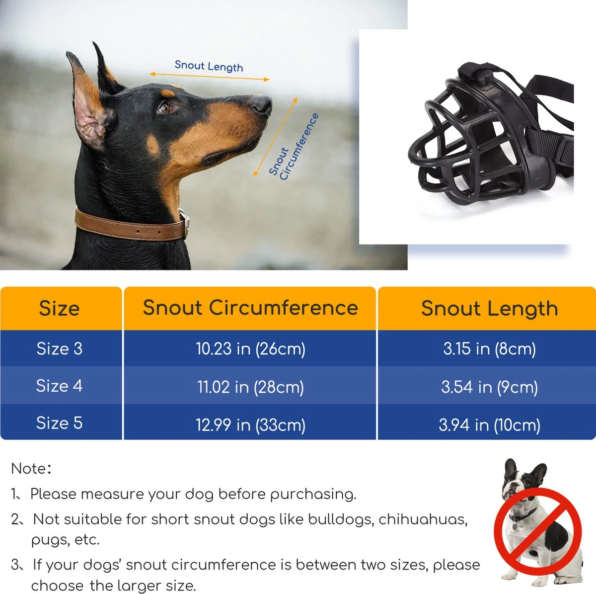 Nobleza Muilkorf Hond - Snuitomtrek 33 - Maat L - Zwart 2 Nobleza Muilkorf Hond - Snuitomtrek 33 - Maat L - Zwart - Afbeelding 2