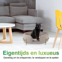 Maxxpro Pet Bed - Huisdieren Tot 80KG - Zacht Fluwelen Kussen - Verhoogd Katten- En Hondenbed - Grijs - 60,5 X 40,5 X 23,5 Cm -Honden Huis Winkel 1200x1200 1008