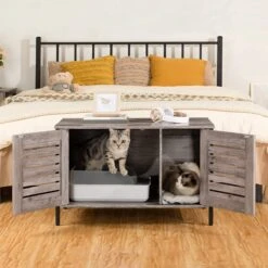 Houten Kattenhuis - Kattenkast Voor Binnen & Buiten - Kattenhok - Kattenhuisje Hout Met Deur En Gat - Hondenhok Voor Kleine Honden - 80 X 45 X 50.5 Cm -Honden Huis Winkel 1200x1200 1052