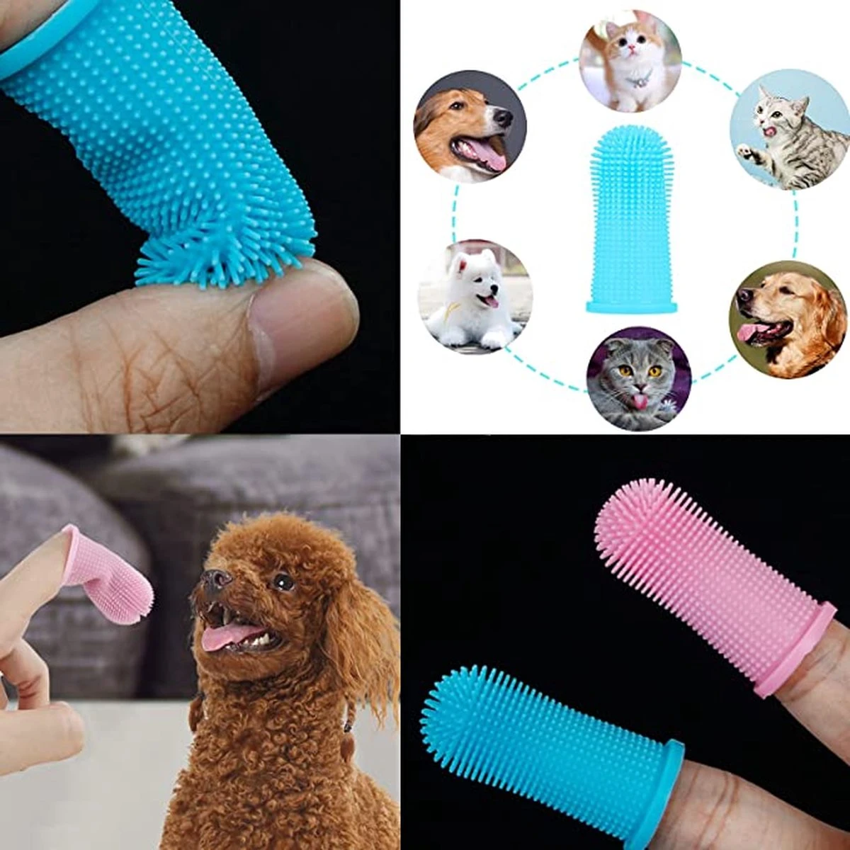 Doodadeals® 4 Stuks Siliconen Honden Tandenborstel - Tanden Borstel Hond - Silicone Dog Tootbrush - Multikleur 4 Doodadeals® 4 Stuks Siliconen Honden Tandenborstel - Tanden Borstel Hond - Silicone Dog Tootbrush - Multikleur - Afbeelding 4
