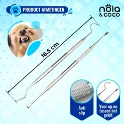 Nola & Coco® Tandsteen Verwijderaar Set Inclusief Bewaardoosje - Tandenkrabber - Set Van Twee - Hond - Kat - Tandenborstel - Tandplak Verwijderen - Tandenstoker - Honden Tanden Schoonmaken - Tandenhaakje - Gebitsreiniging -Honden Huis Winkel 1200x1200 1082