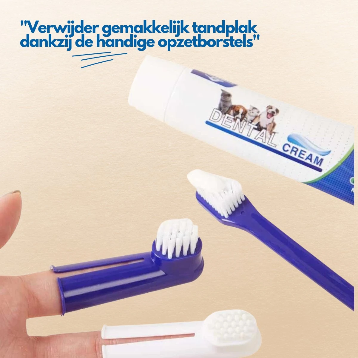 Hond En Kat Tandenborstel Verzorgingsset - Inclusief Tandpasta Met Beefsmaak - Vier Unieke Reinigingsborstels - Fluoride Vrij 3 Hond En Kat Tandenborstel Verzorgingsset - Inclusief Tandpasta Met Beefsmaak - Vier Unieke Reinigingsborstels - Fluoride Vrij - Afbeelding 3