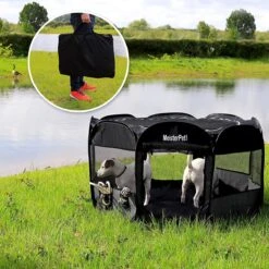 Meisterpet - XXL Opvouwbare Puppyren - 130 X 130 X 60 Cm - Met Gratis Dieren Verzorging Set T.w.v. €19.99 -Honden Huis Winkel 1200x1200 1112