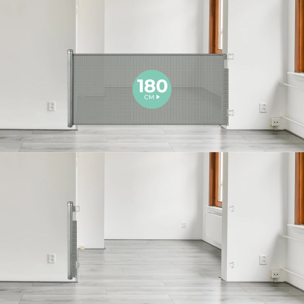 Château Animaux® - Tot 180cm Breed Traphekje Oprolbaar Hond - Stijlvolle Oplossing - Dieren Hek - Honden Hek 5 Château Animaux® - Tot 180cm Breed Traphekje Oprolbaar Hond - Stijlvolle Oplossing - Dieren Hek - Honden Hek - Afbeelding 5