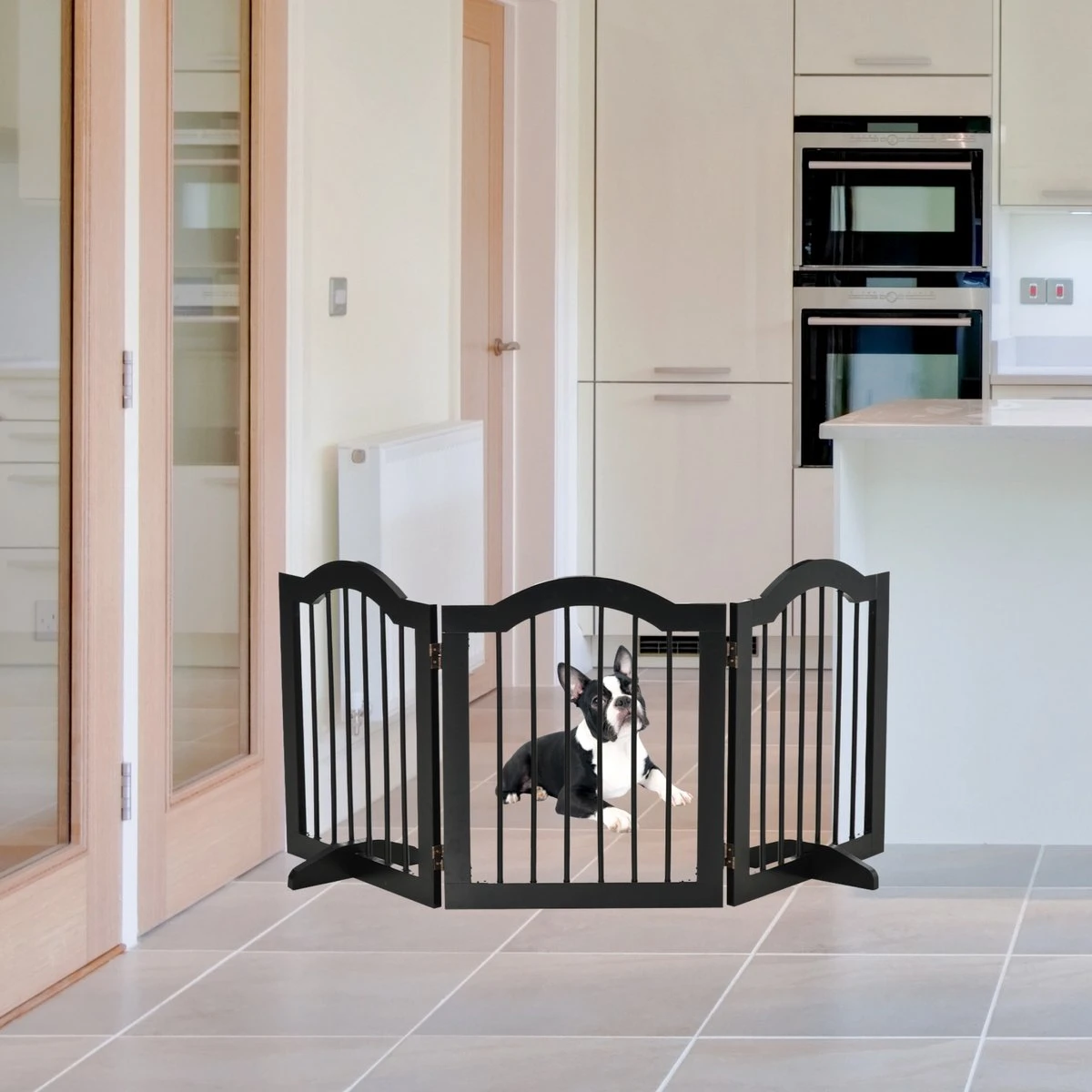 Paws & Claws - Hondenhek Deurhekje - Dog Barrier - 154,5 X 61 Cm - Opvouwbaar - Zwart 4 Paws & Claws - Hondenhek Deurhekje - Dog Barrier - 154,5 X 61 Cm - Opvouwbaar - Zwart - Afbeelding 4