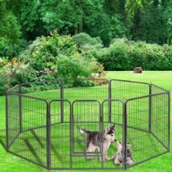 Merkloos Premium Puppyren - 80 Cm Hoog - 640 Cm Omtrek - Hondenren - Hondenhok - Grijs Hamerslag -Honden Huis Winkel 1200x1200 1217