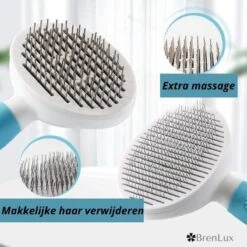 Merkloos Dierenborstel - Haarborstel Huisdieren - Borstel Voor Vacht Huisdier - Borstel Kat - Borstel Hond - Makkelijk Haar Verwijderen Met één Klik - Inclusief Speeltje - Kam Huisdier - Vachtverzorging - Massage -Honden Huis Winkel 1200x1200 122