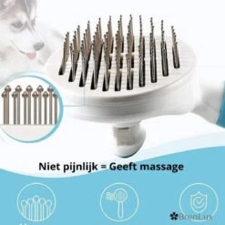 Merkloos Dierenborstel - Haarborstel Huisdieren - Borstel Voor Vacht Huisdier - Borstel Kat - Borstel Hond - Makkelijk Haar Verwijderen Met één Klik - Inclusief Speeltje - Kam Huisdier - Vachtverzorging - Massage -Honden Huis Winkel 1200x1200 124