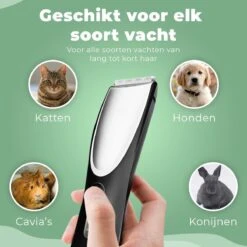 Essential Goods Professionele Hondentondeuse – Hondentrimmer - Draadloos – Opzet Kammen – Dik/Dunne Vacht - Honden/Katten - Zwart/Zilver -Honden Huis Winkel 1200x1200 2